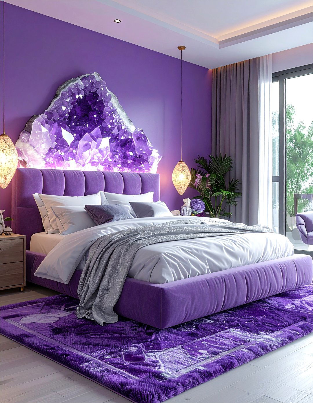 Amethyst purple bedroom - 30 purple bedroom ideas