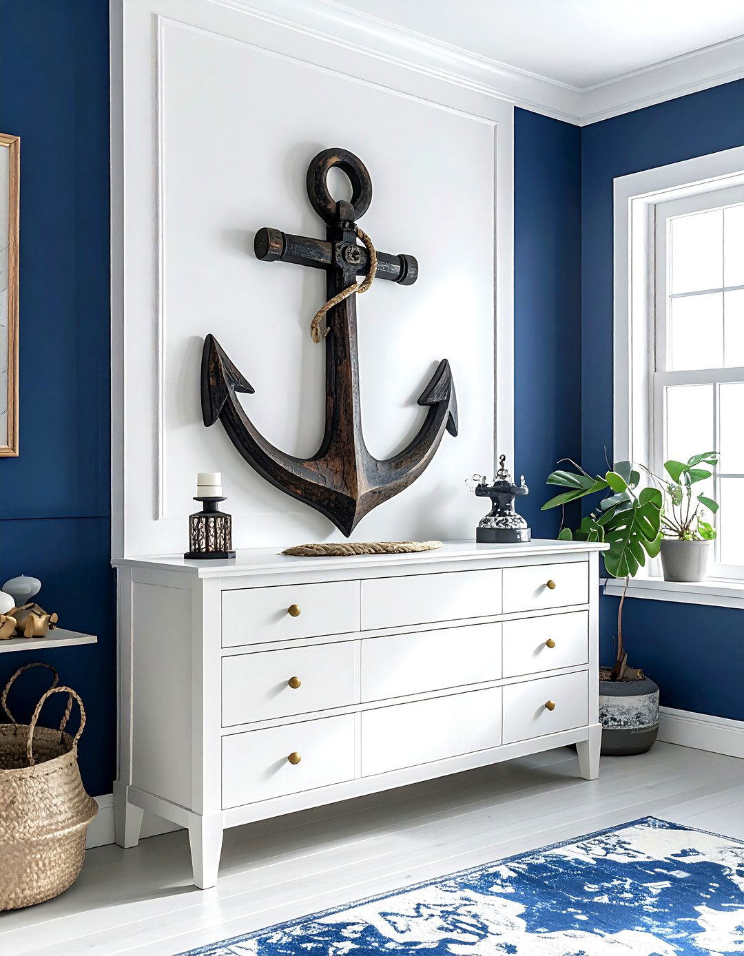 Anchor wall decor - 30 nautical dining room ideas