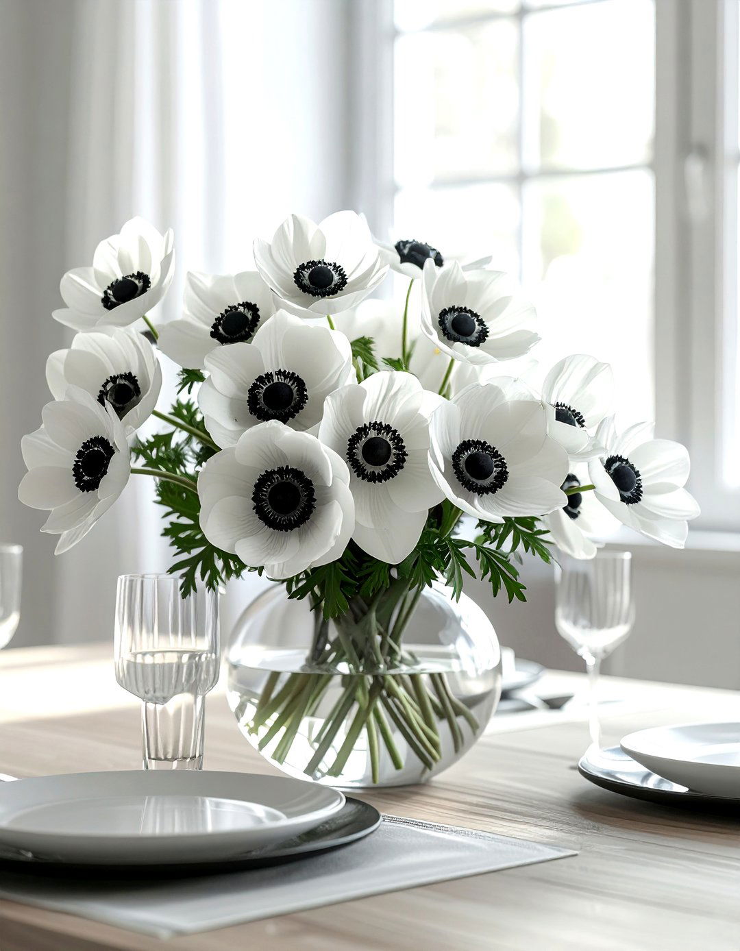 Anemone Floral Arrangement - 30 dining room flower ideas