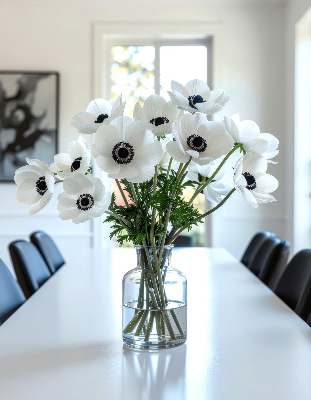 Anemone Flower Display - 30 dining room fresh flower ideas