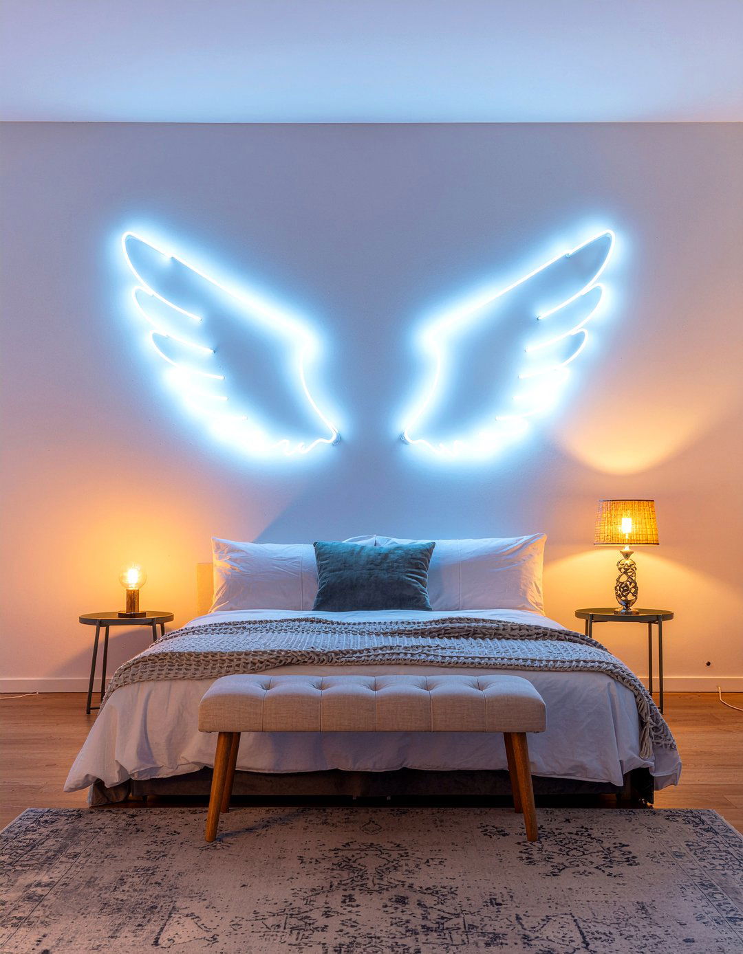 Angel Wings Neon Sign - 30 bedroom neon signs