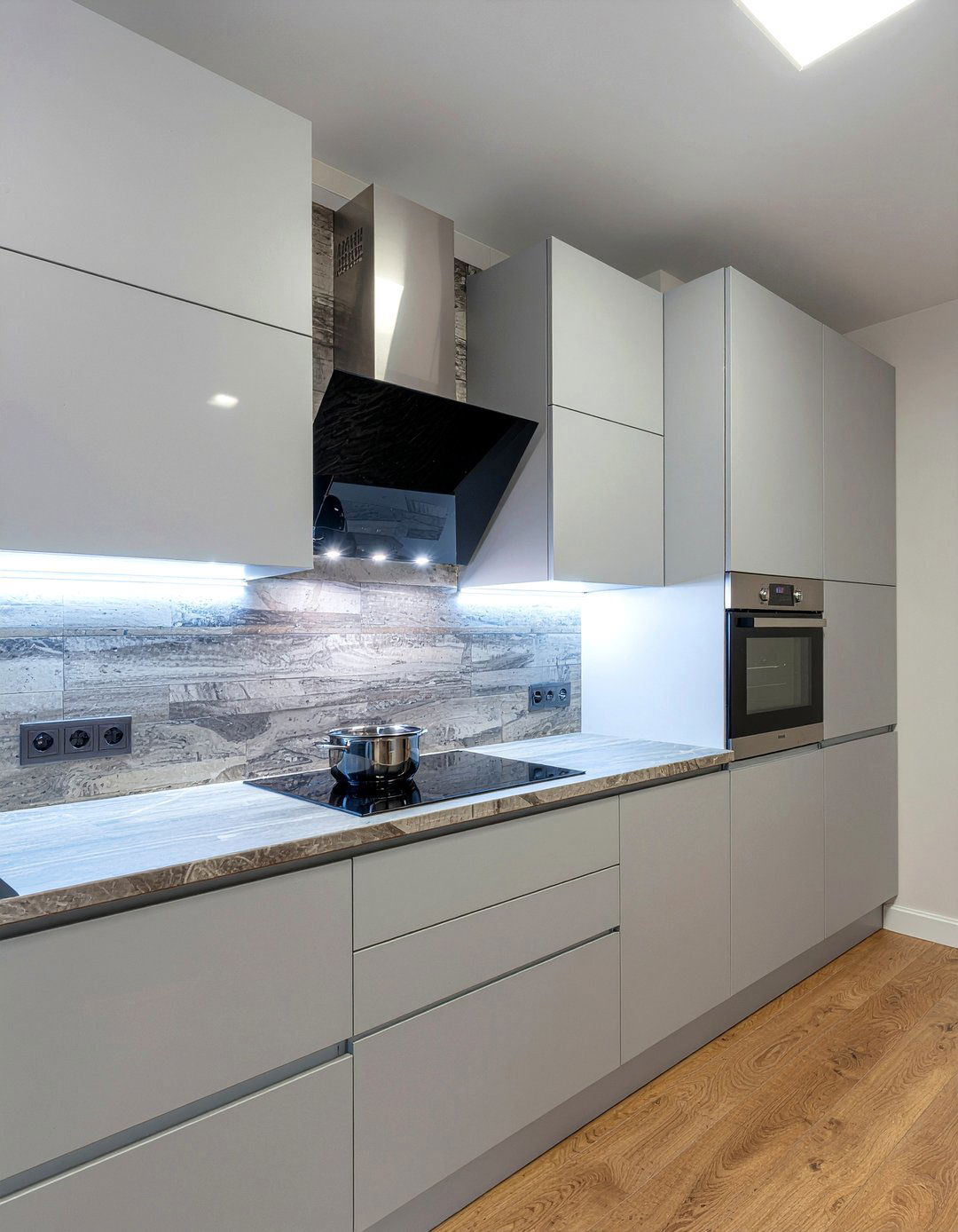 Angled Chimney Hood - 30 chimney hood kitchen ideas