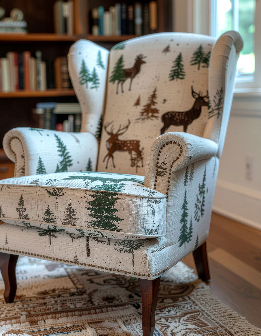 Animal motif accent chair - 30 woodland living room ideas