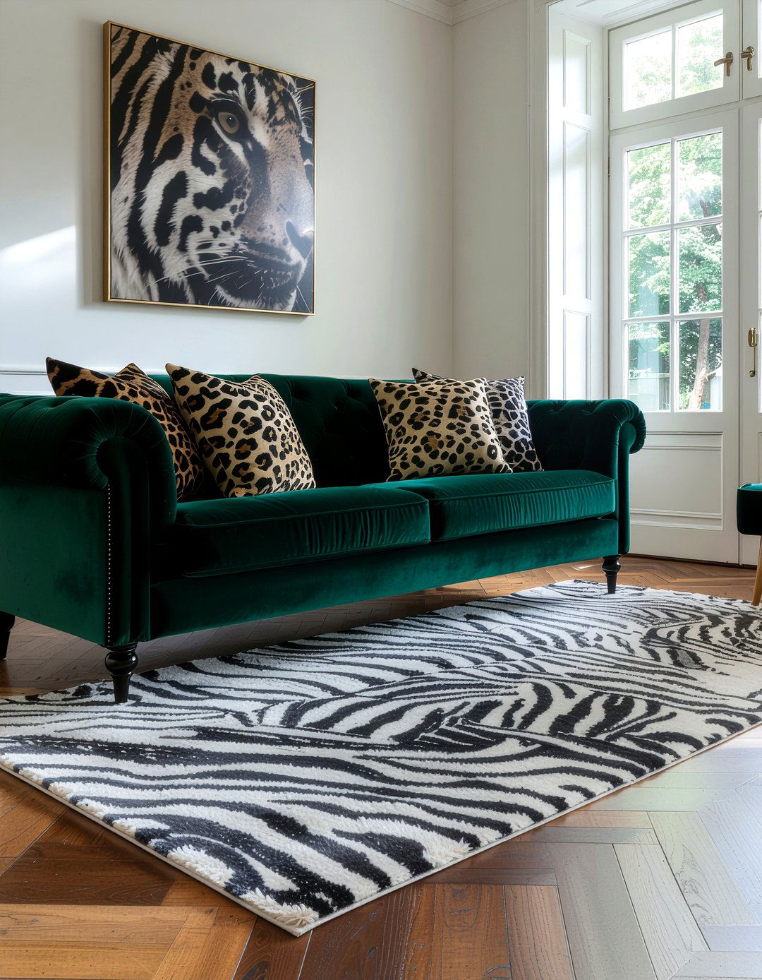 Animal print accents - 30 maximalist living room ideas