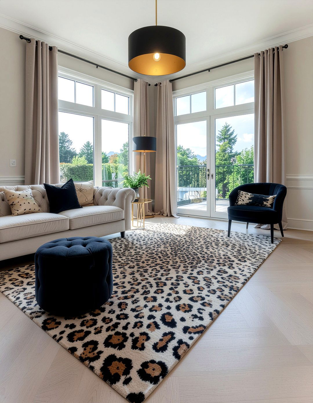 Animal print rug - 30 modern glam living room ideas