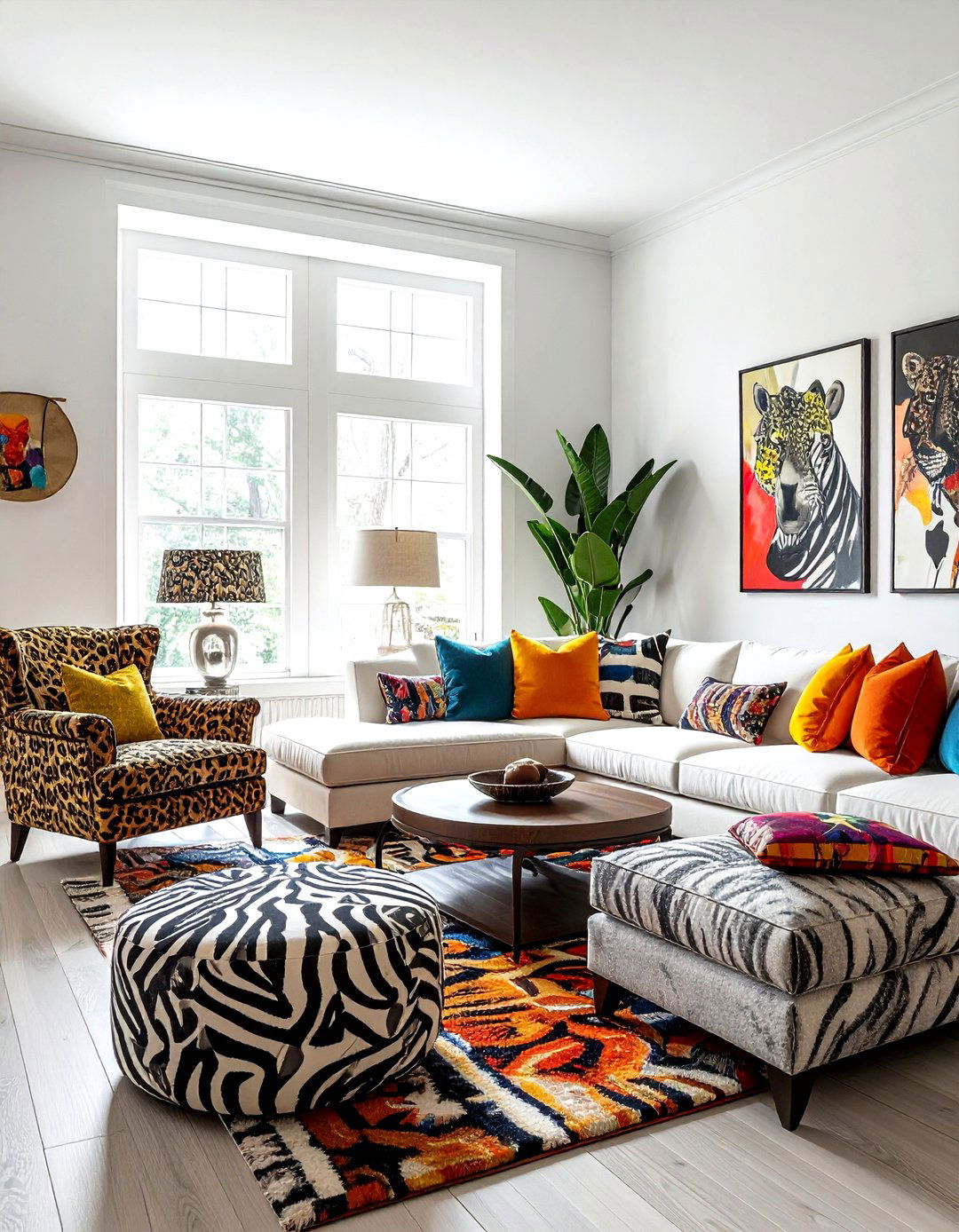 Animal print upholstery family room - 30 maximalist decor ideas
