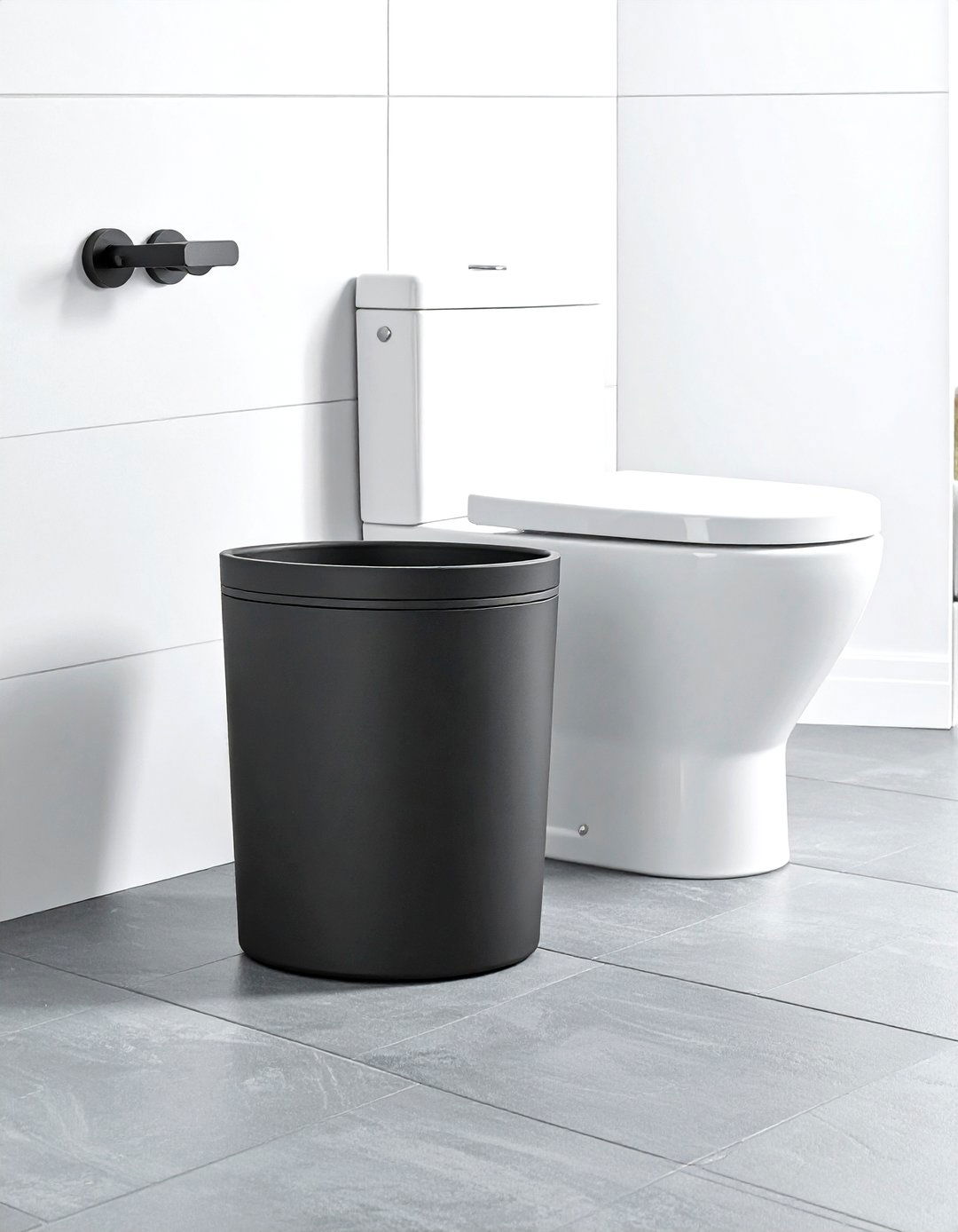 Anthracite Waste Basket - 30 gray bathroom accessories ideas