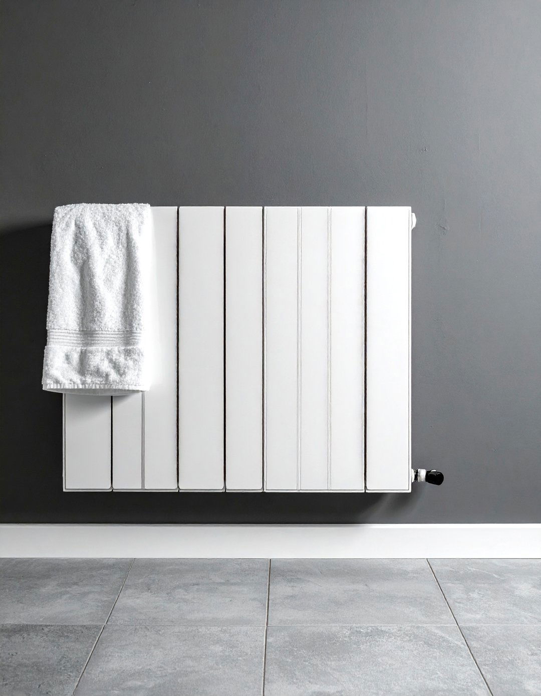 Anthracite bathroom radiator - 30 dark gray bathroom ideas