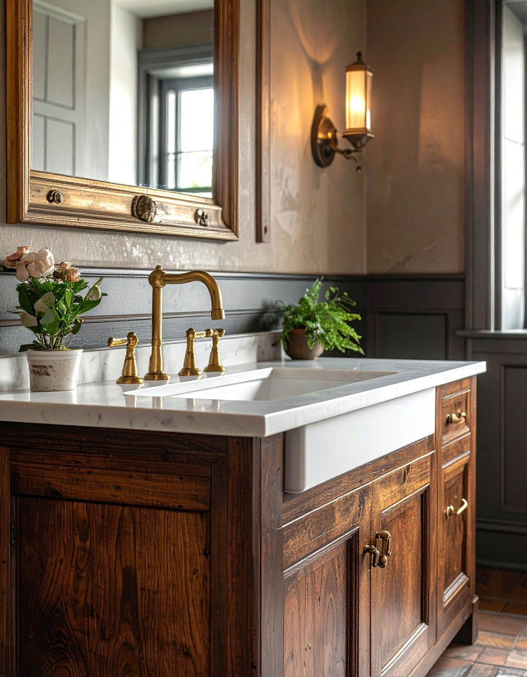 Antique Brass Bathroom Faucet - 30 centerset faucet ideas