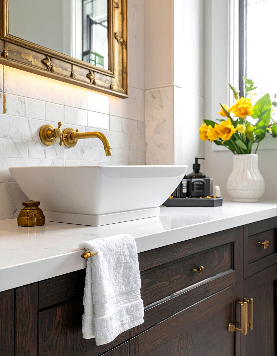 Antique Brass Hardware - 30 Tuscan bathroom ideas