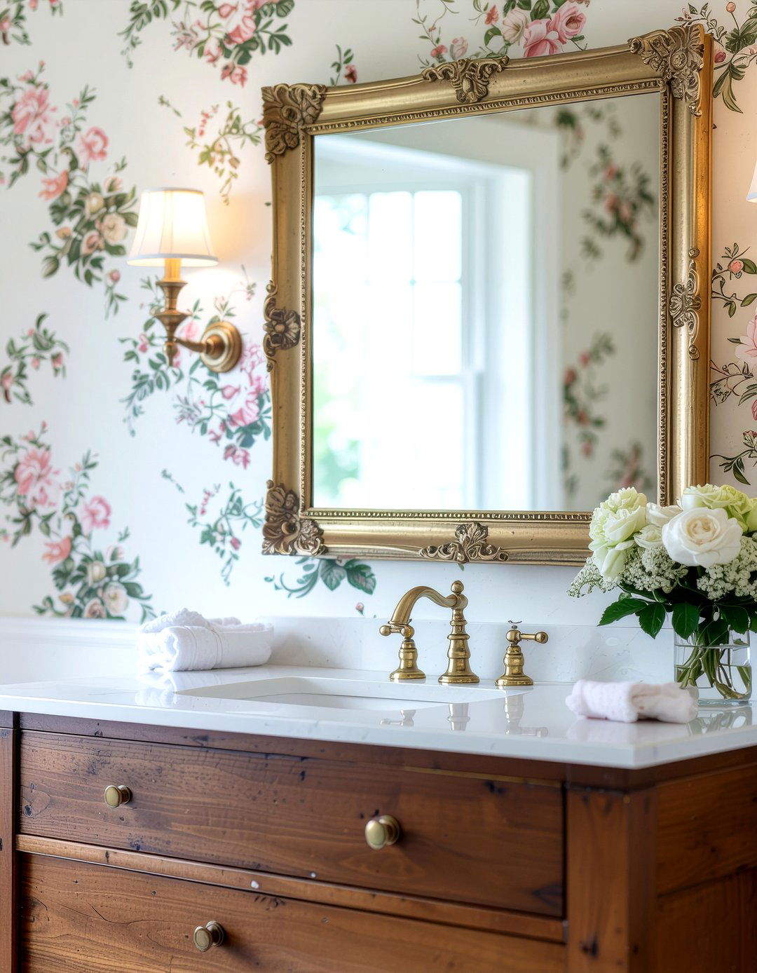 Antique Brass Mirror Frame - 30 bathroom hardware ideas