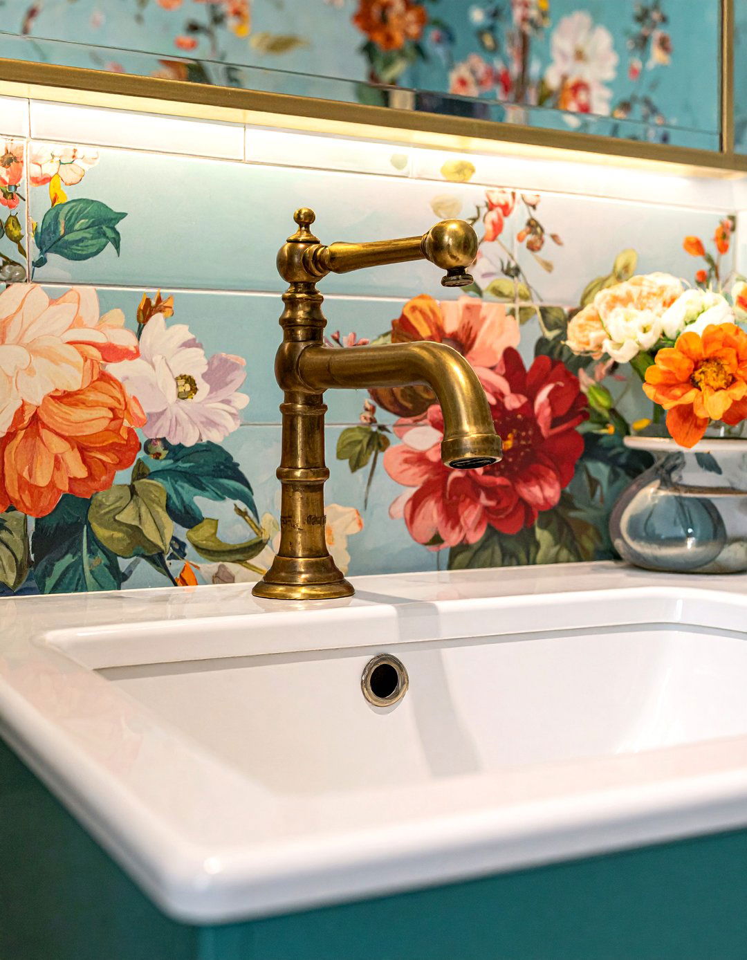 Antique Brass Waterfall Faucet - 30 waterfall faucet ideas