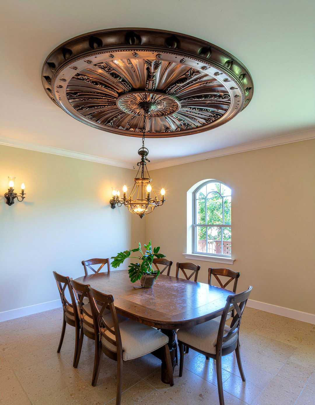 Antique Bronze Ceiling Medallion - 30 dining room ceiling medallion ideas