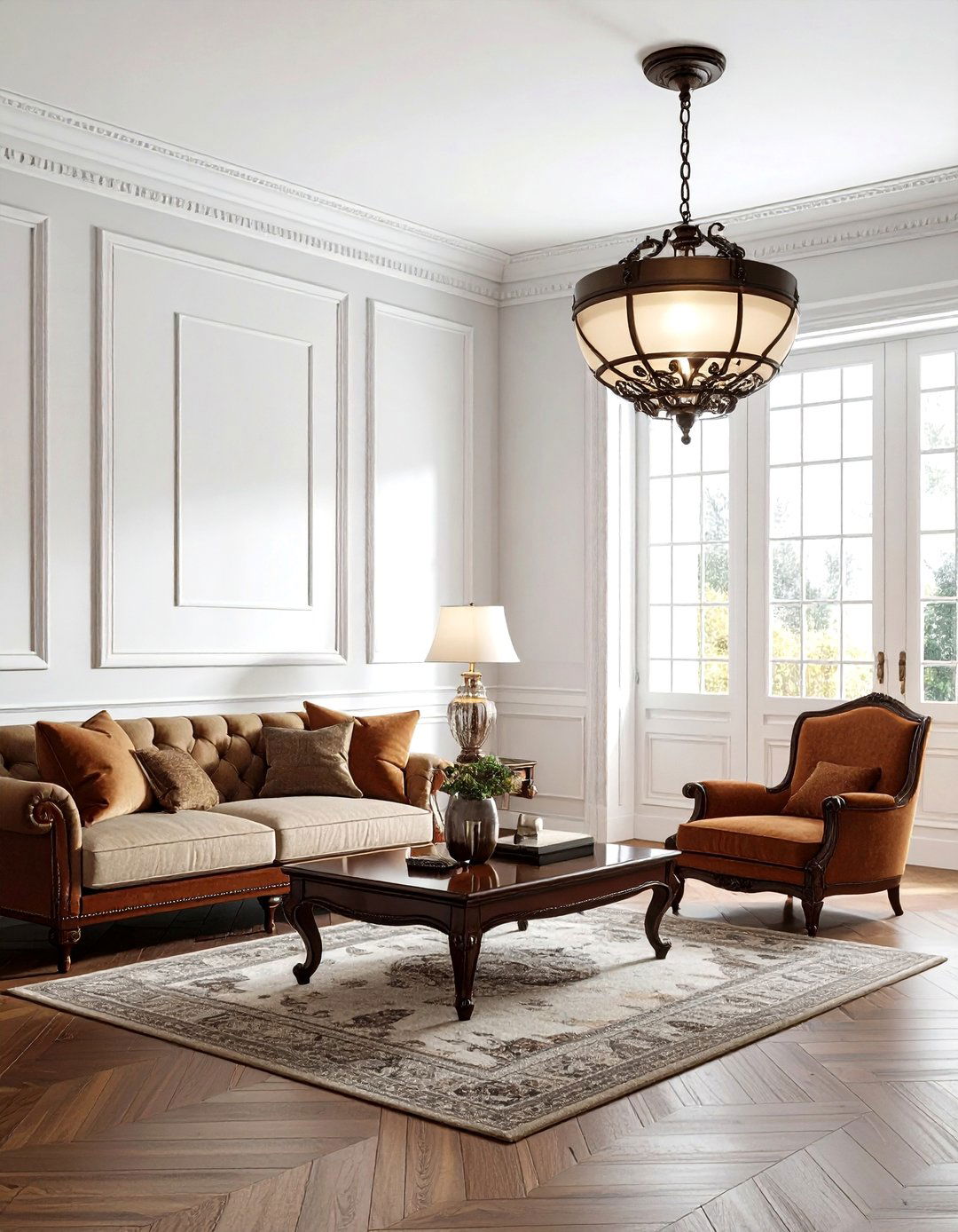 Antique Bronze Light - 30 semi-flush dining room light ideas