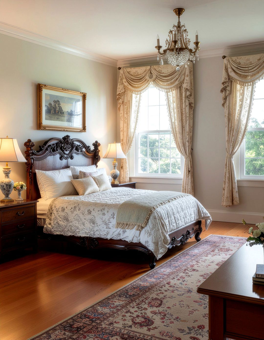 Antique Carved Wood Screen - 30 bedroom screen ideas