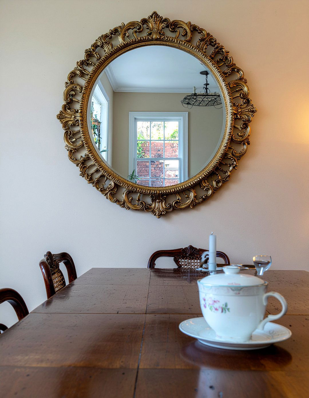 Antique Gold Dining Mirror - 30 dining room mirror ideas