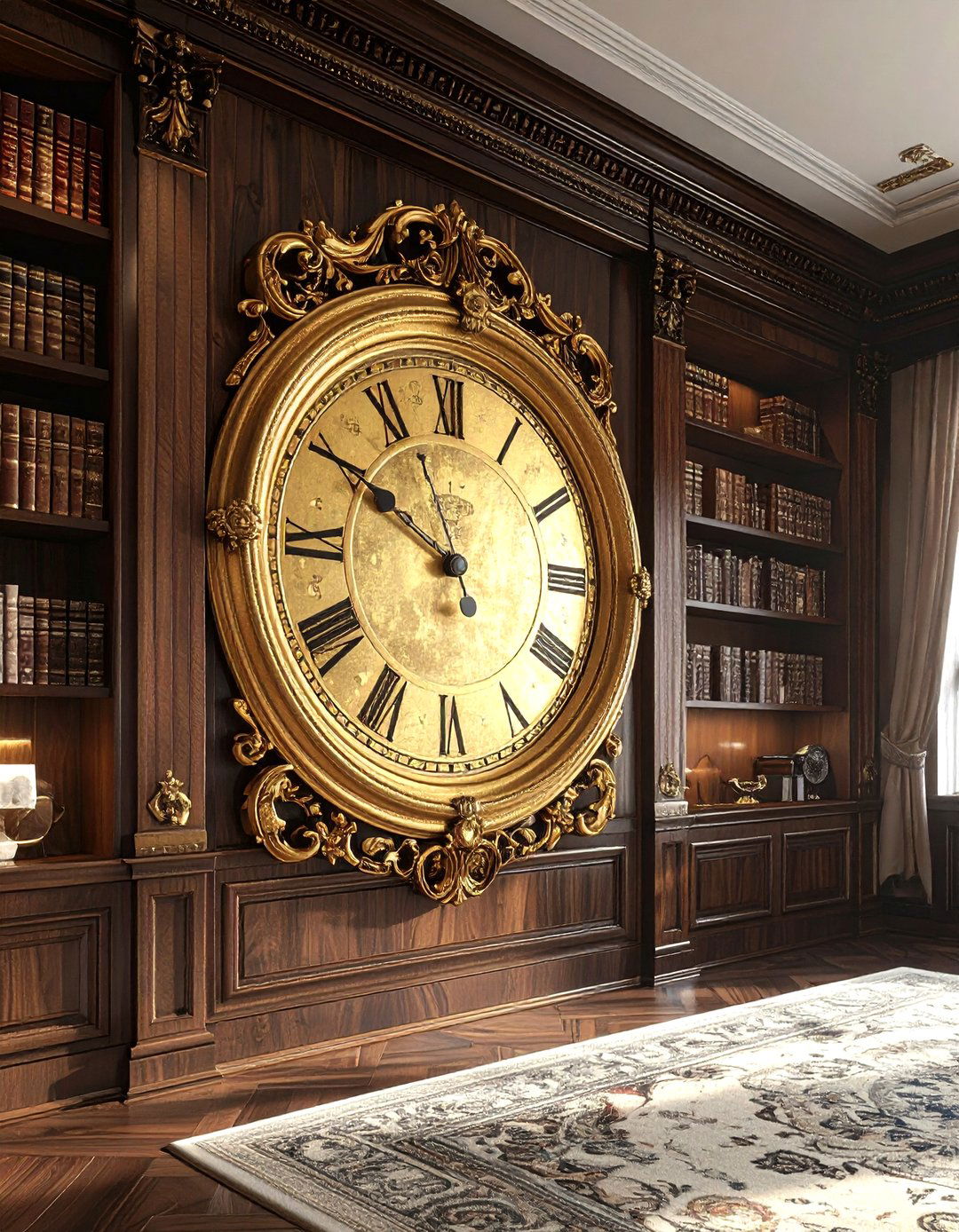 Antique Gold Oversized Clock - 30 oversized clock ideas