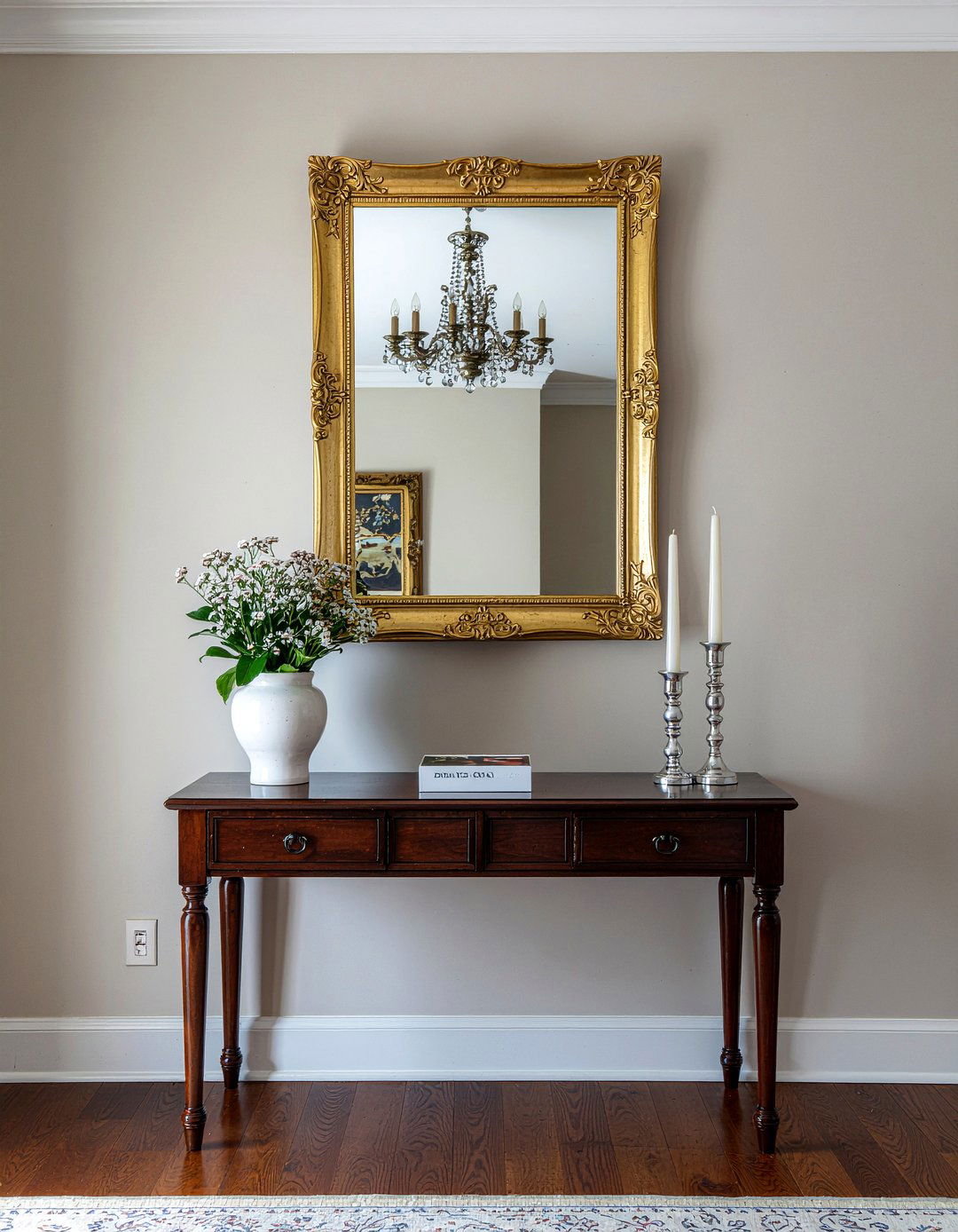 Antique Gold Wall Mirror - 30 living room eclectic furniture ideas