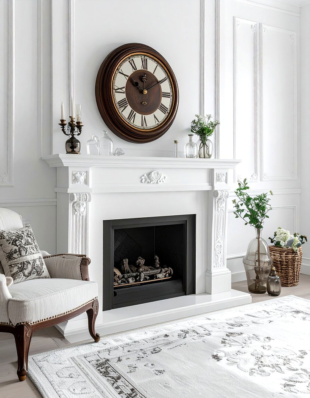 Antique Mantel Clock - 30 mantel decor ideas