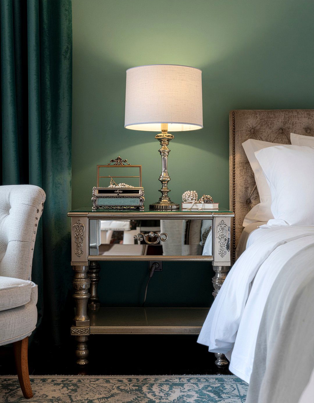 Antique Mirrored Nightstand - 30 bedroom mirrored nightstands