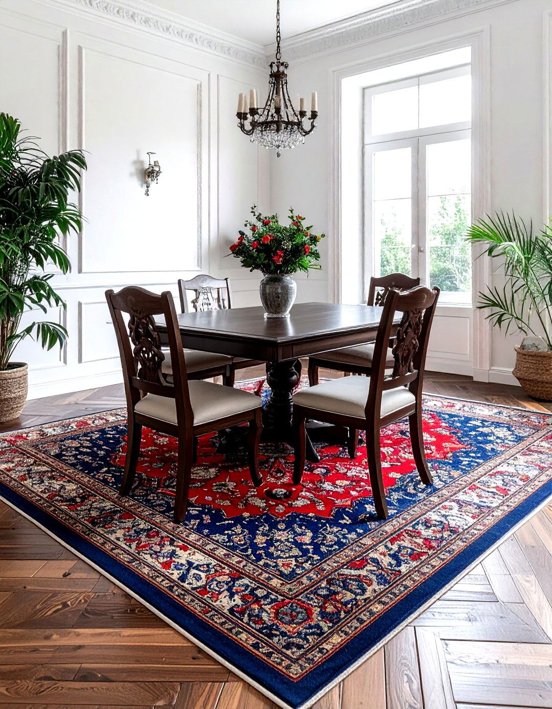 Antique Persian Rug - 30 modern traditional dining room ideas