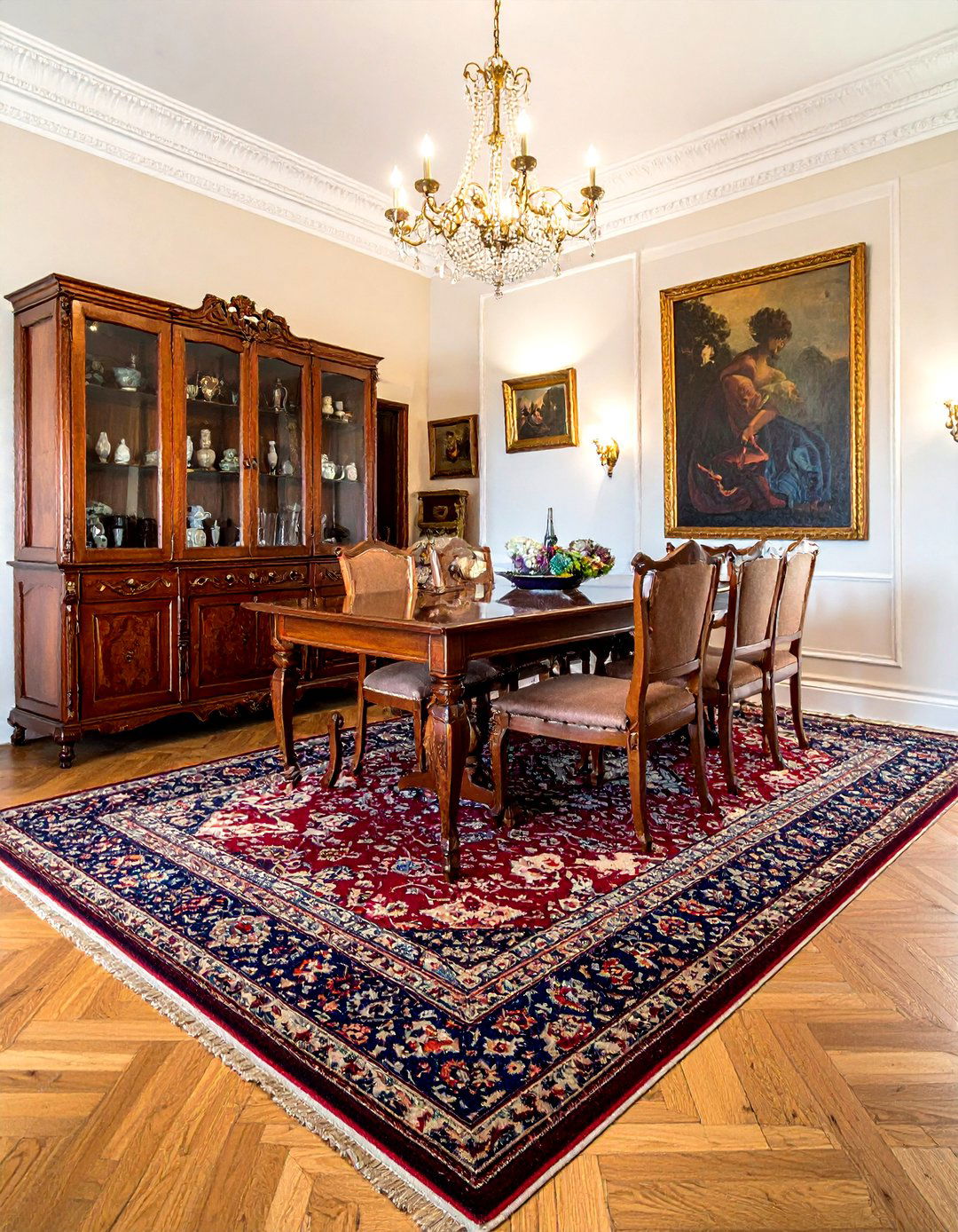 Antique Persian rug dining room - 30 vintage rug dining room ideas