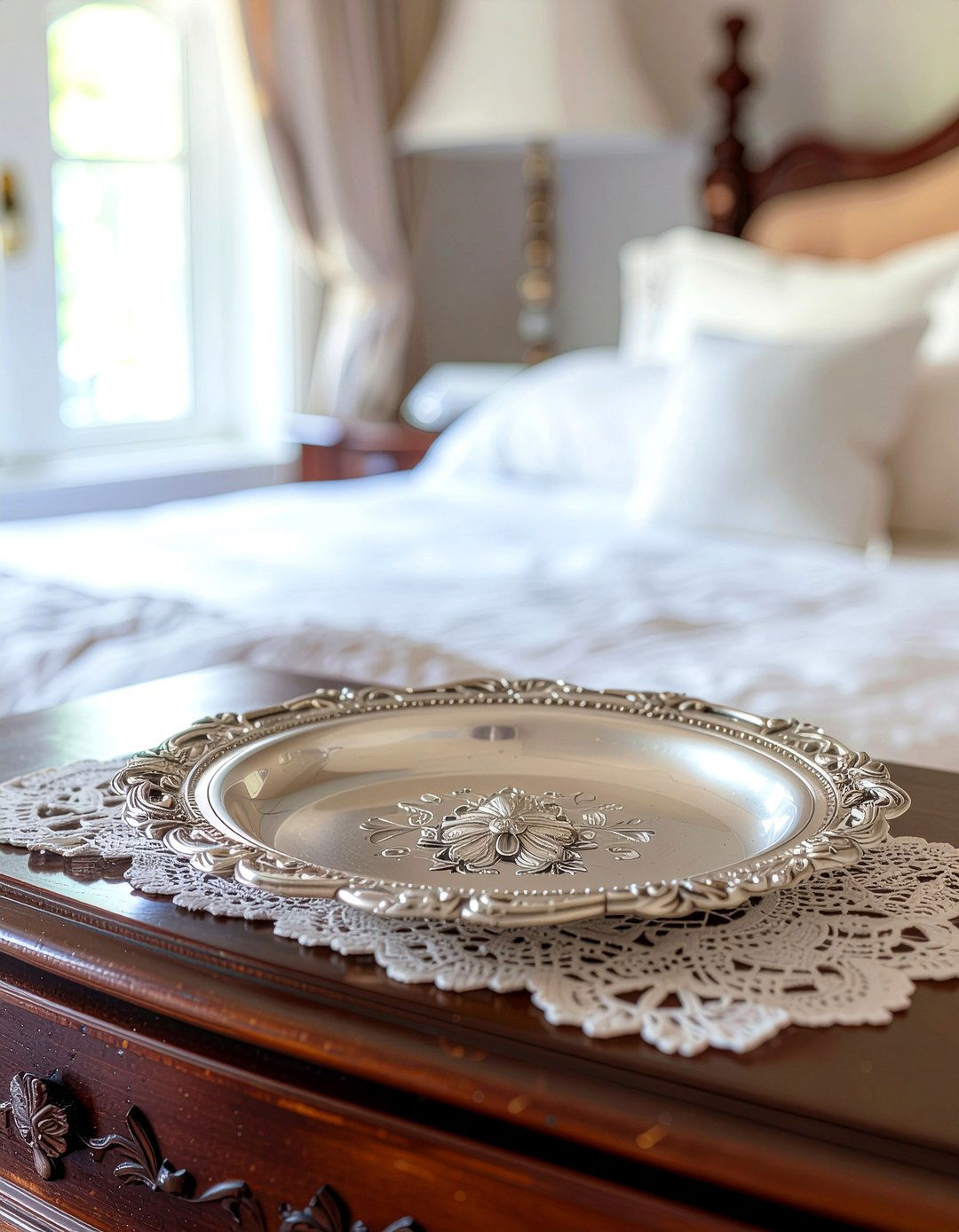 Antique Silver Plate - 30 bedroom trinket dishes