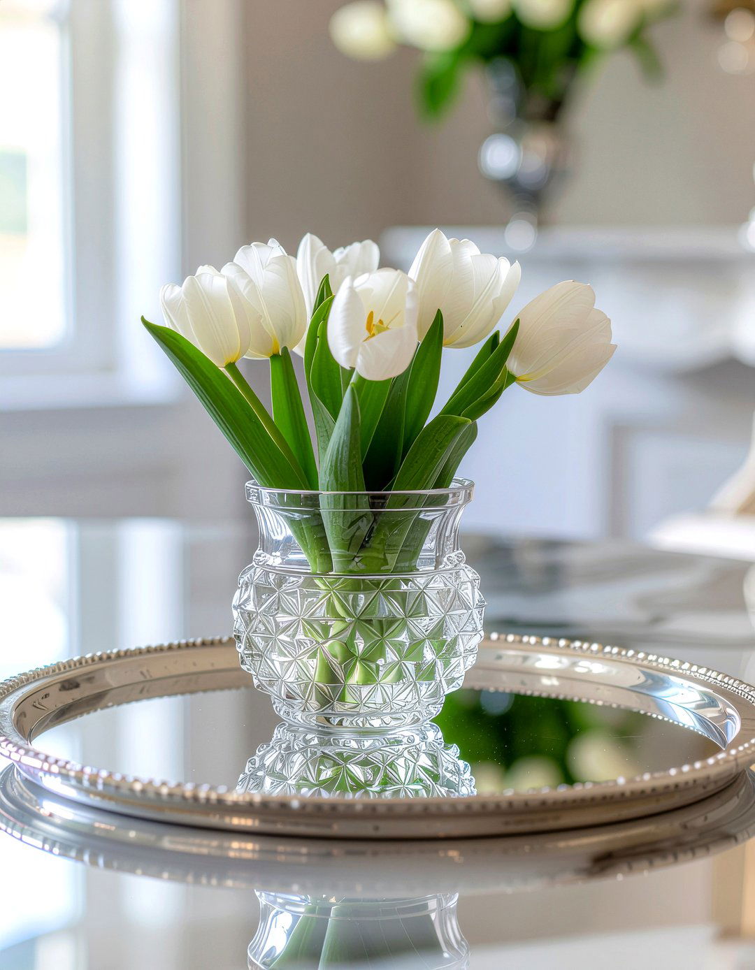 Antique Silver Tray - 30 centerpiece dining room ideas