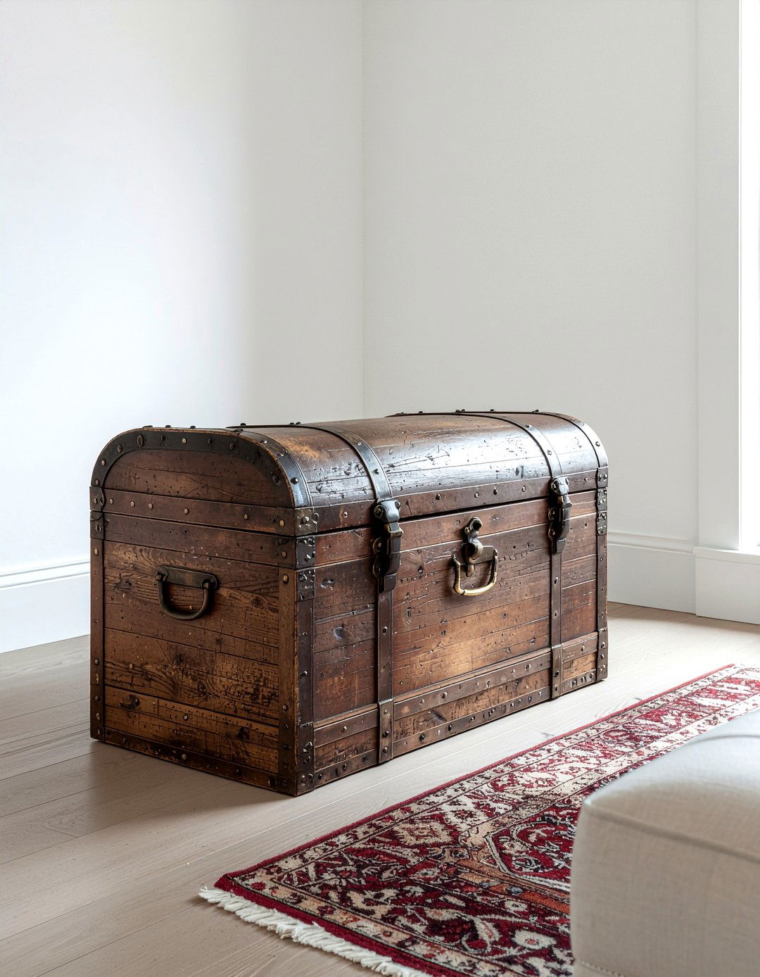 Antique Storage Trunk - 30 entryway organization ideas