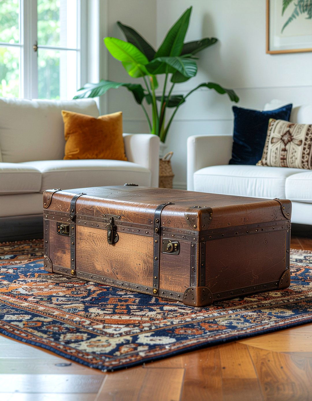 Antique Trunk Coffee Table - 30 living room maximalist furniture ideas