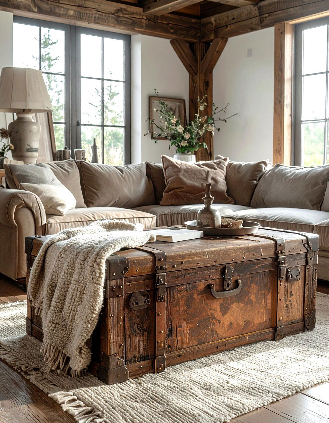 Antique Trunk Coffee Table - 30 conversation starter decor ideas