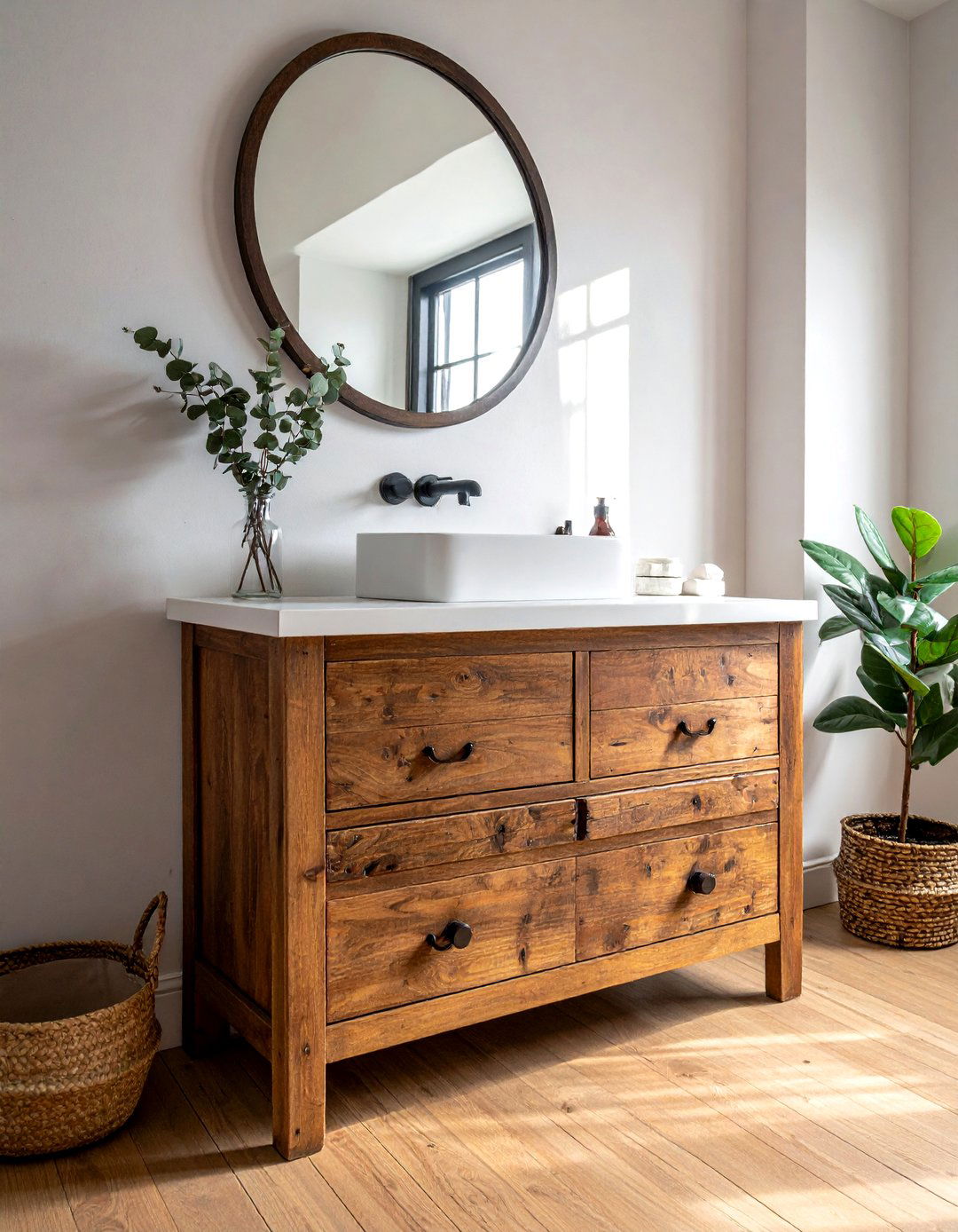 Antique Vanity Cabinet - 30 eclectic bathroom ideas