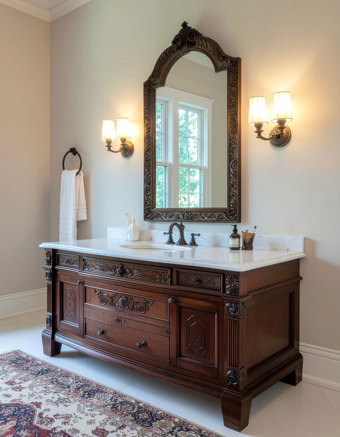 Antique Vanity Cabinet - 30 bathroom character ideas