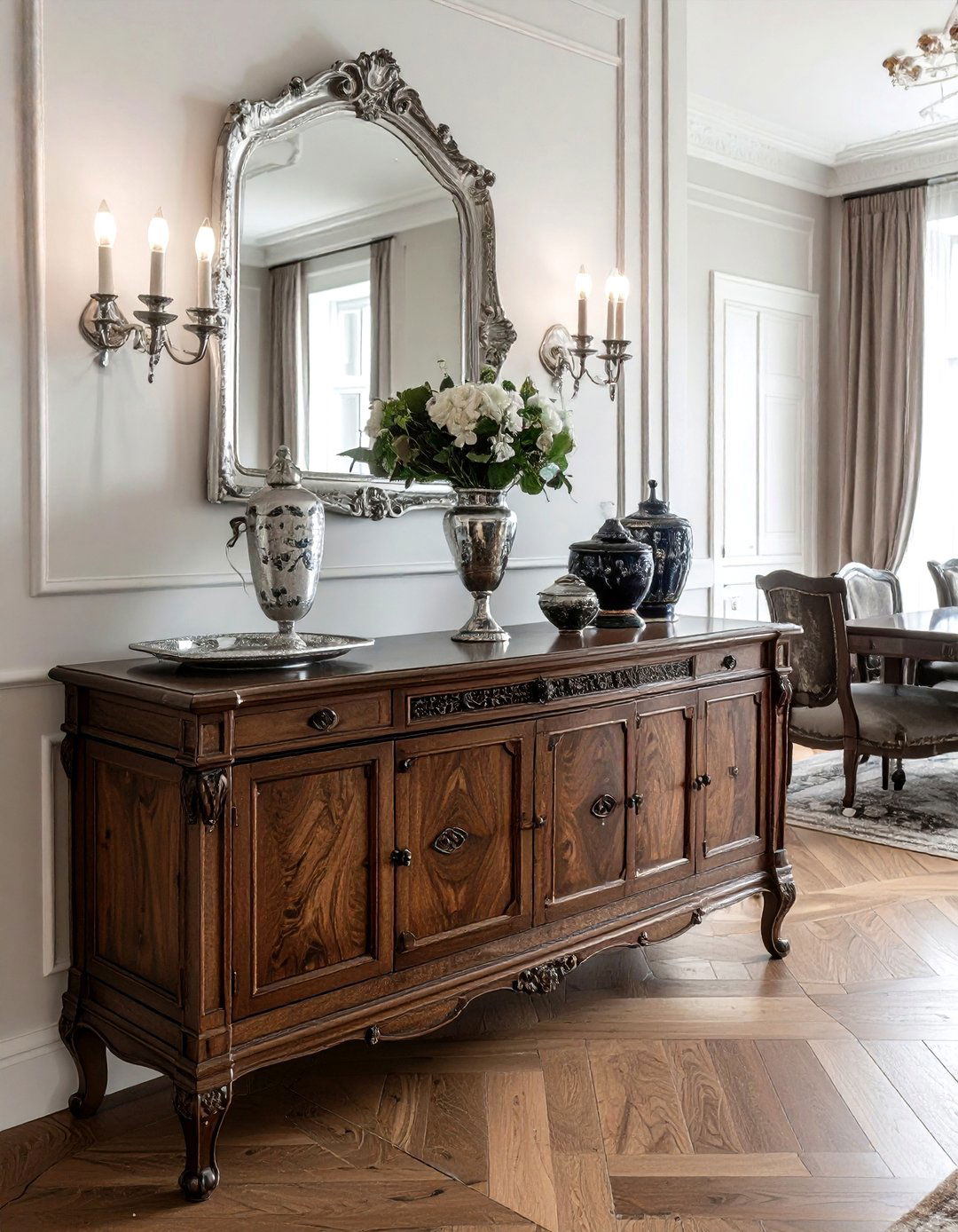 Antique Wood Sideboard - 30 château dining room ideas