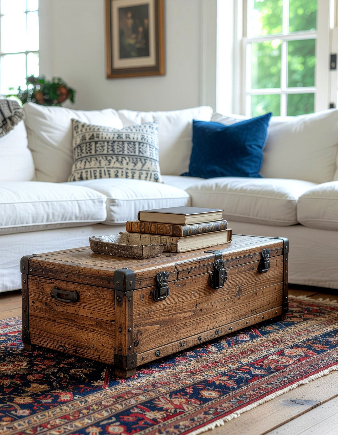 Antique Wooden Trunk - 30 living room rustic furniture ideas