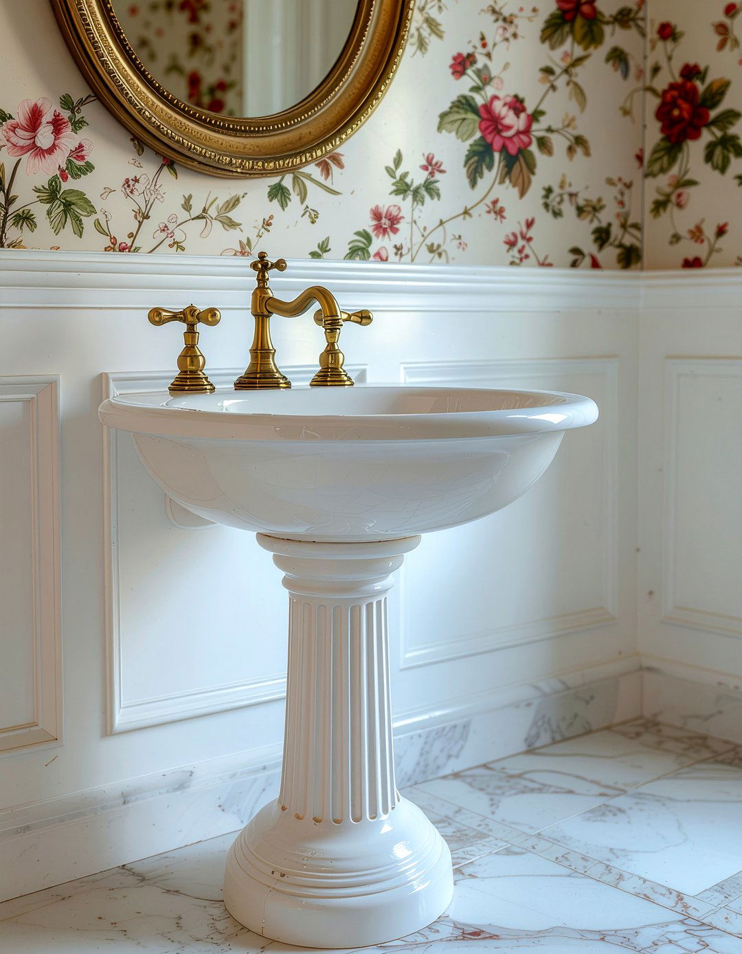 Antique brass basin mixer - 30 bathroom fixture accent ideas