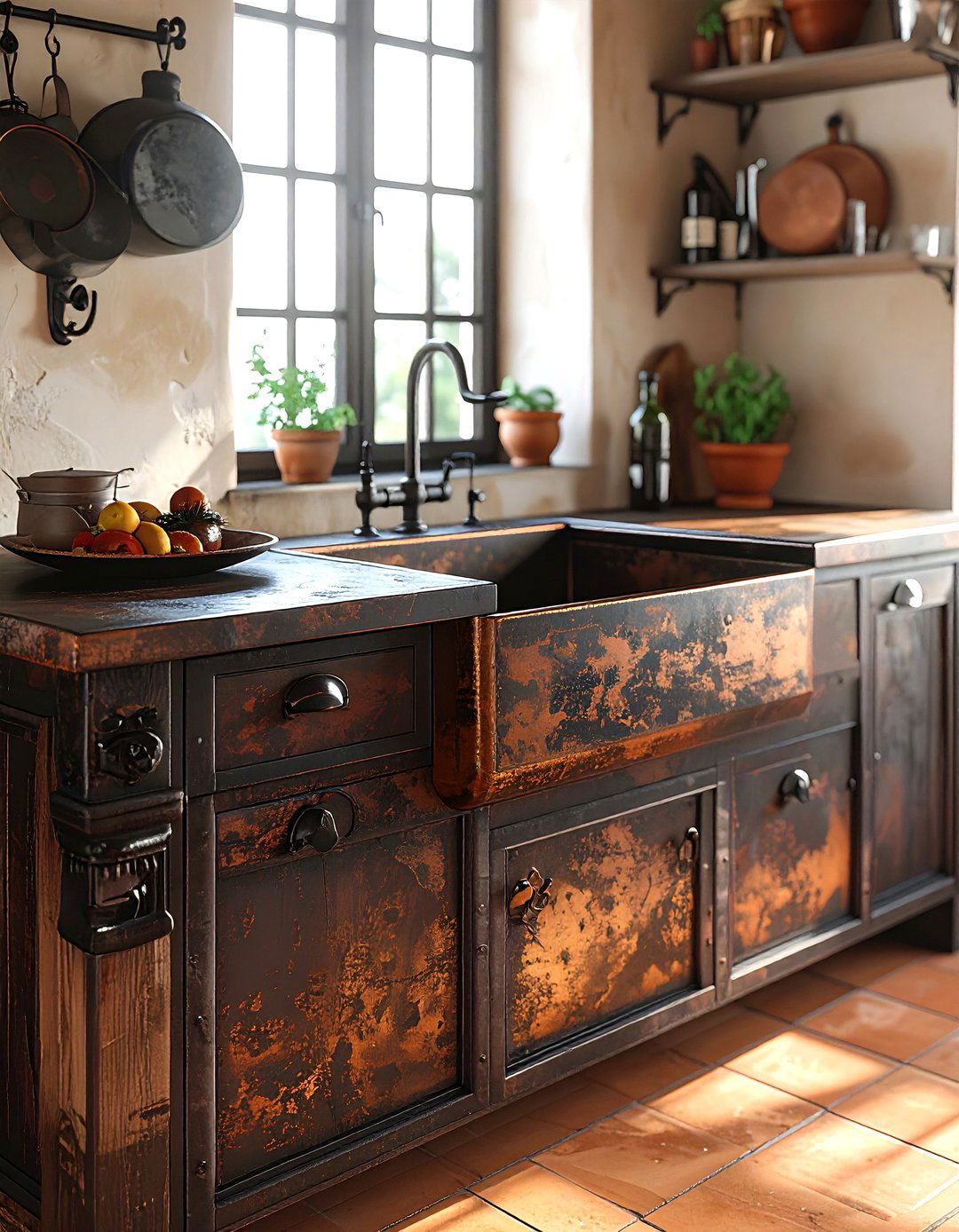 Antique copper sink - 30 copper sink kitchen ideas