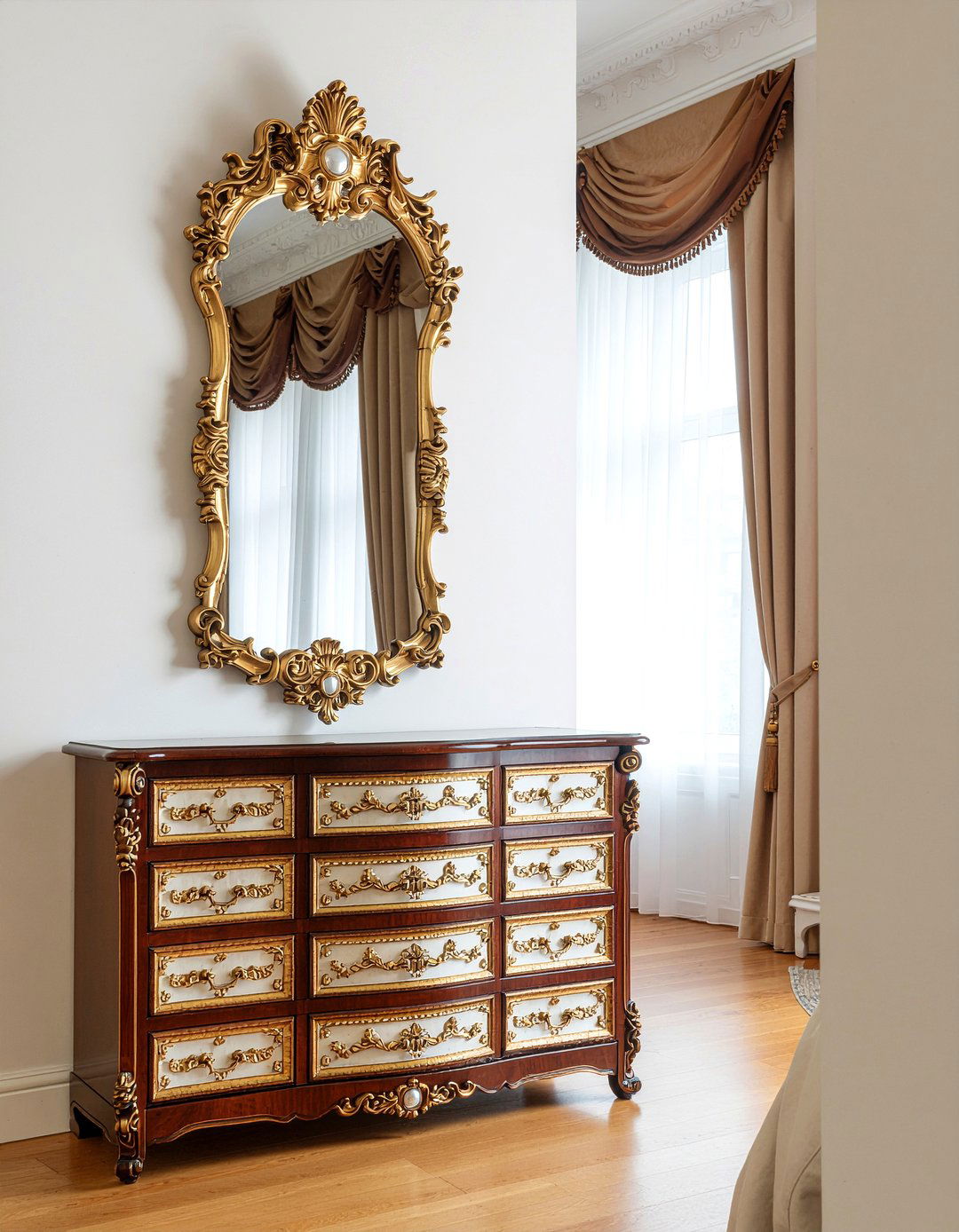 Antique dresser with ornate mirror - 30 bedroom dresser with mirror ideas