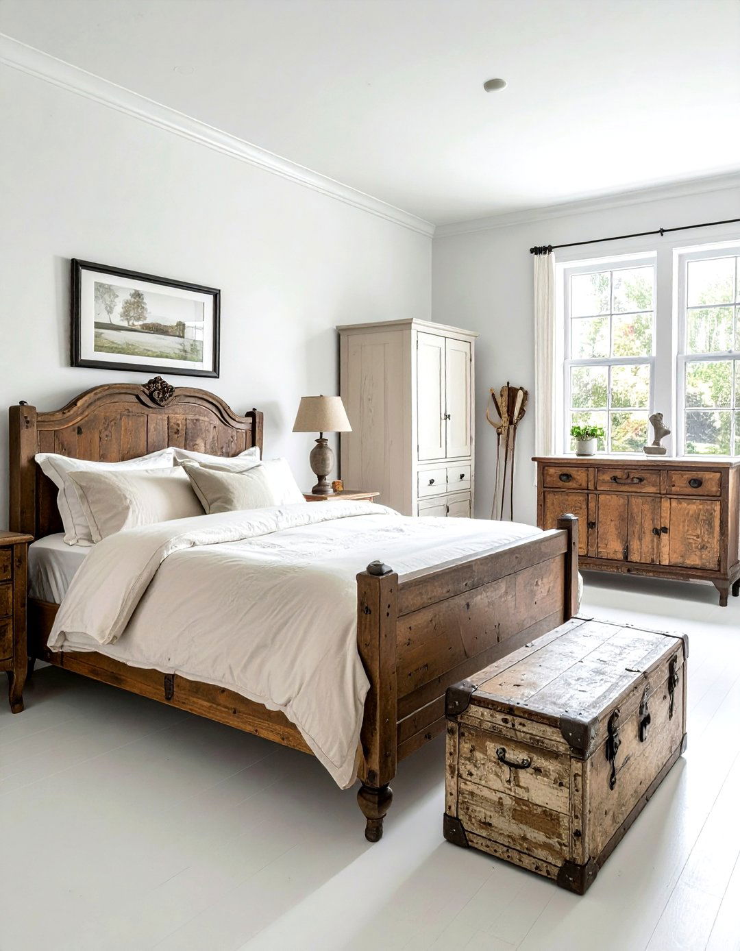 Antique furniture farmhouse bedroom - 30 farmhouse beige bedroom ideas