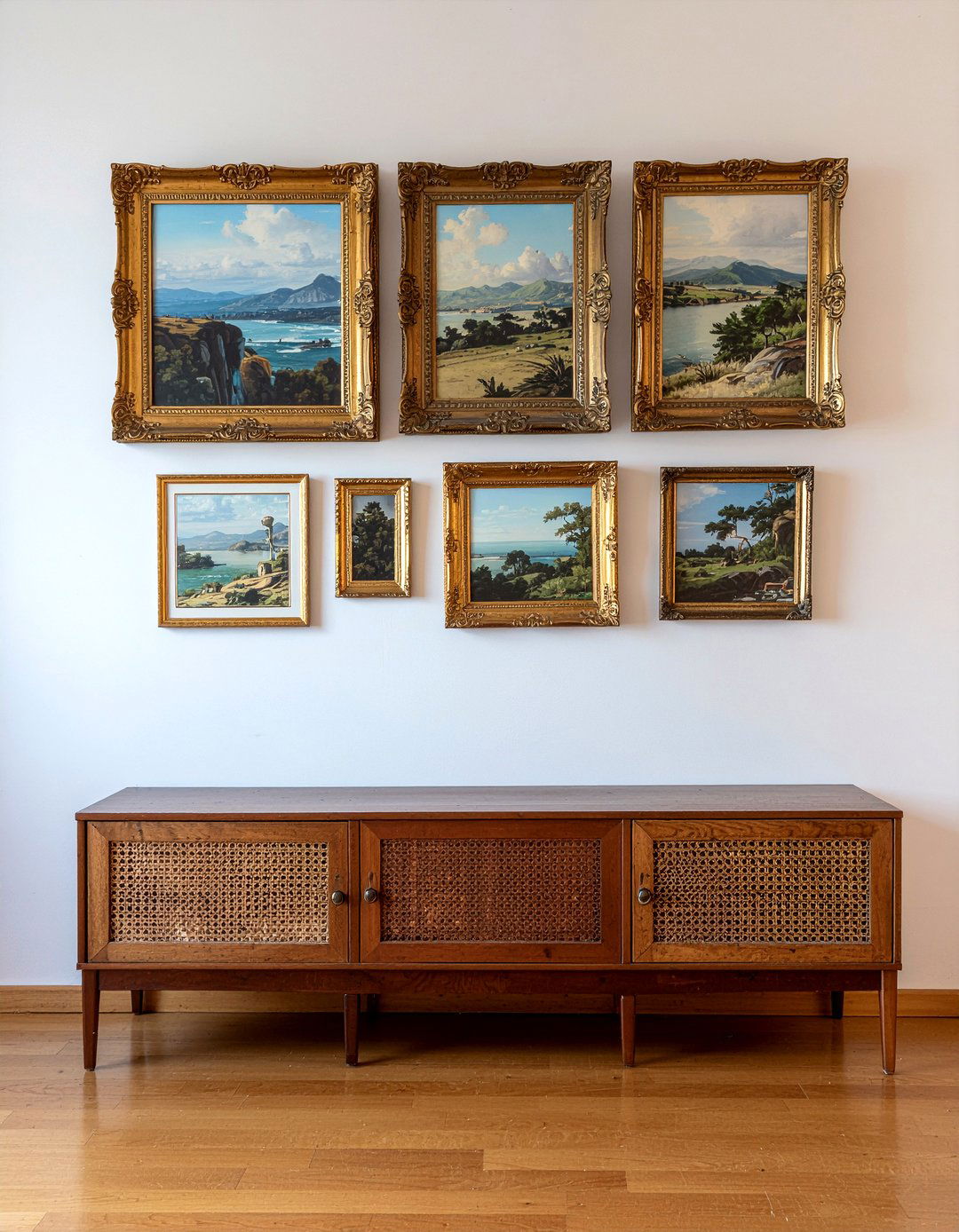 Antique gallery wall - 30 thrifted living room ideas