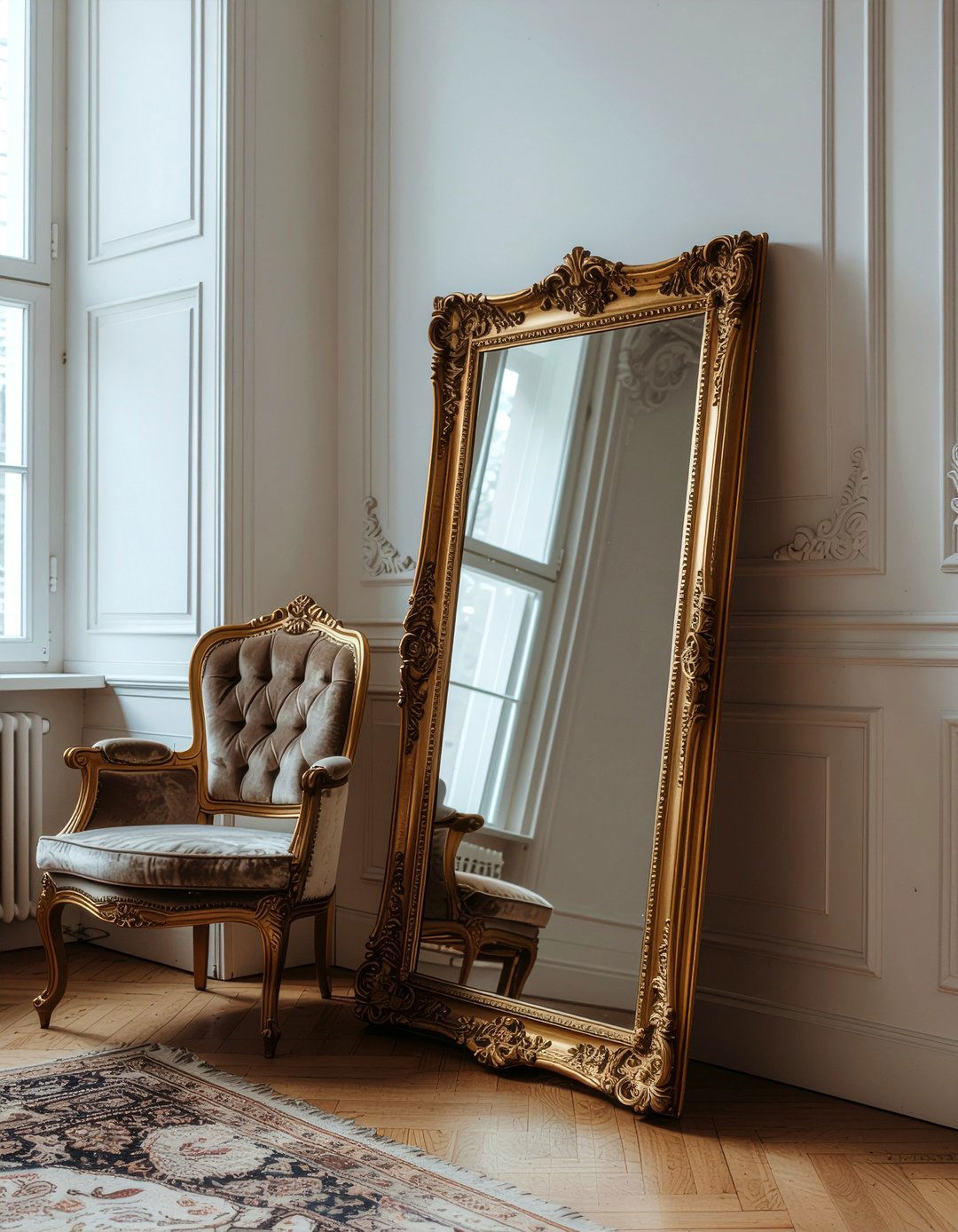 Antique gold mirror - 30 enduring decor ideas
