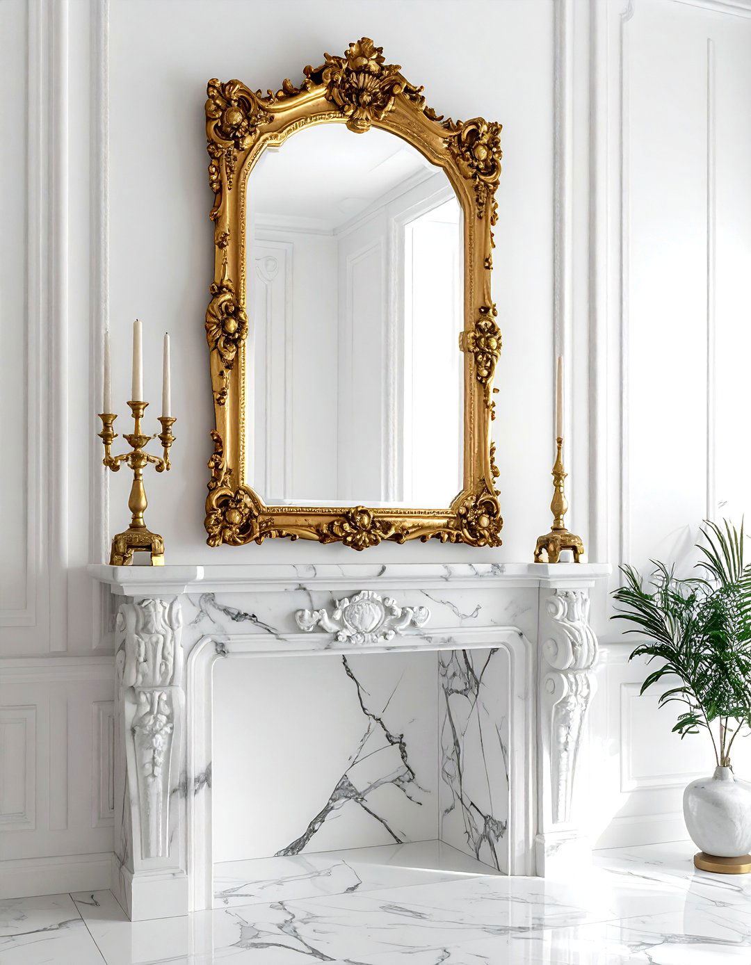 Antique gold mirror - 30 high-end decor ideas