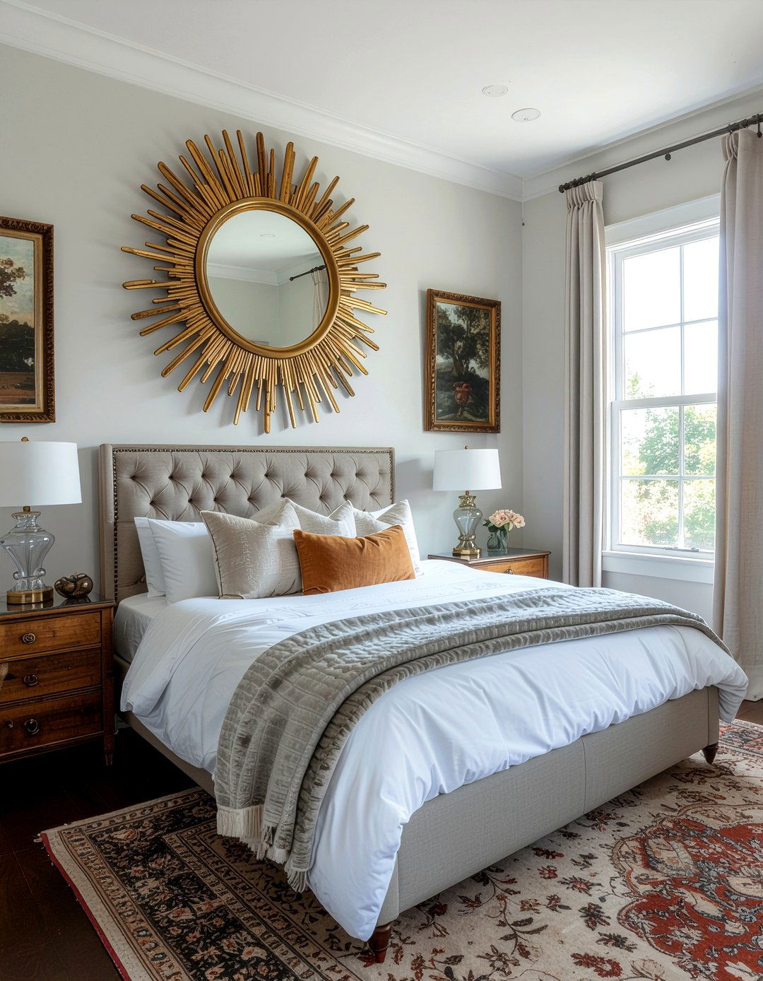 Antique gold sunburst mirror - 30 bedroom sunburst mirrors