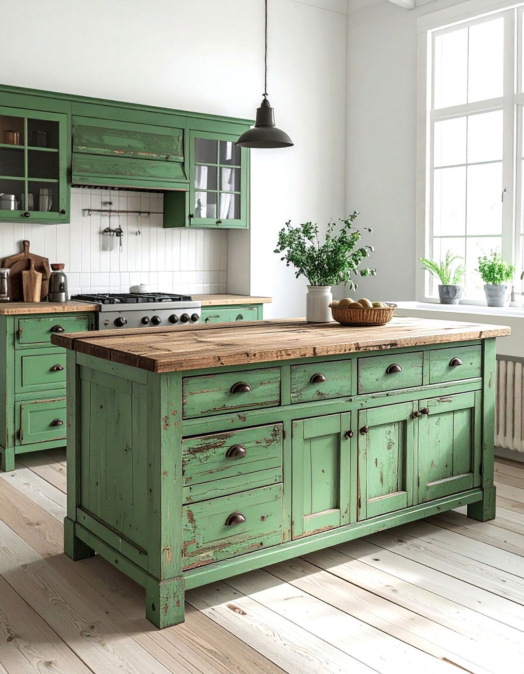 Antique kitchen island - 30 rustic farmhouse kitchen ideas