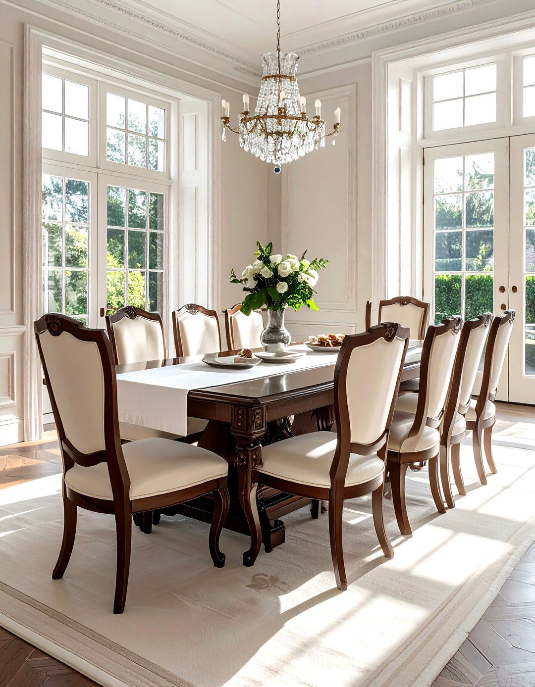 Antique mahogany dining table set - 30 colonial home decor ideas