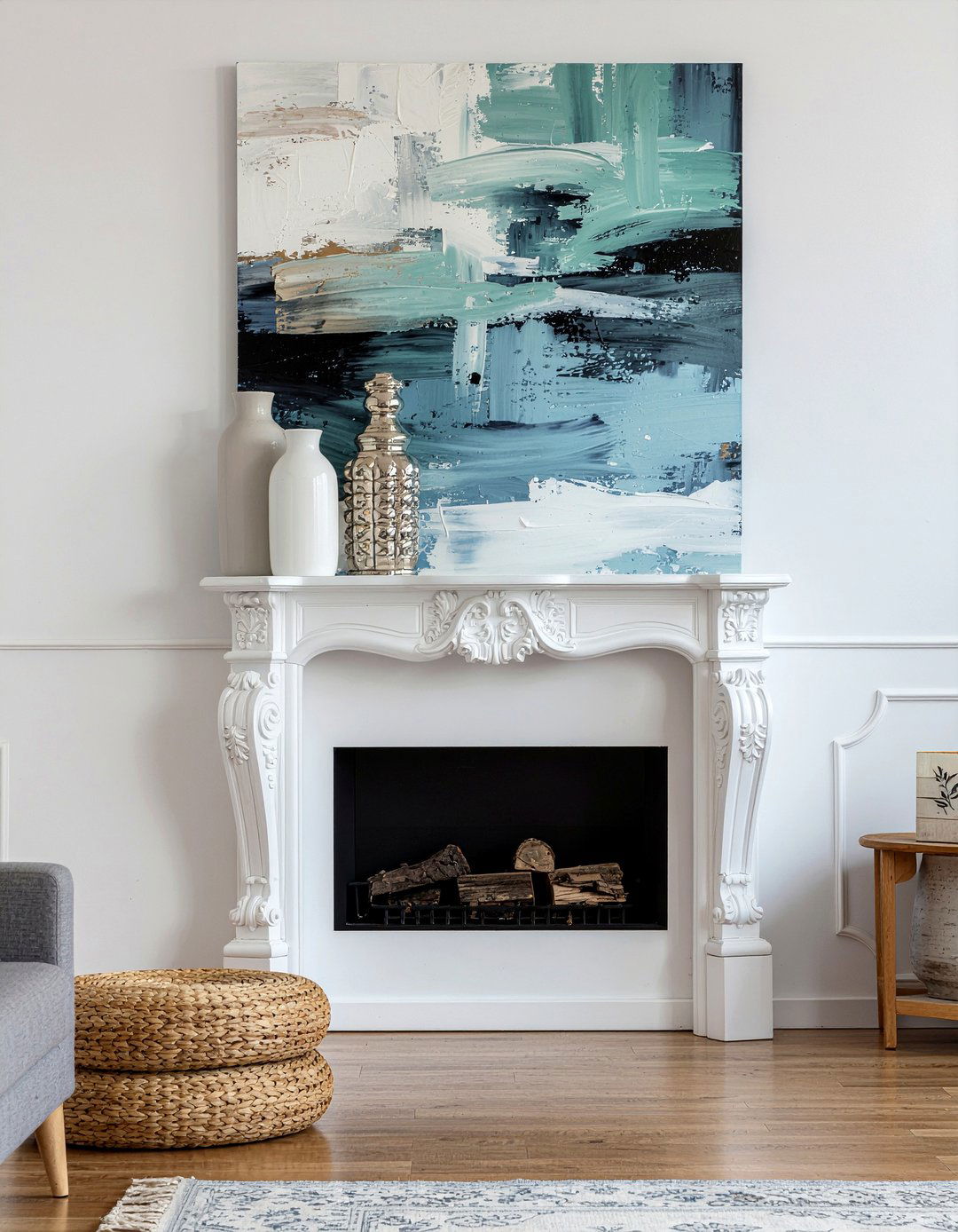 Antique mantel shelf - 30 living room salvaged furniture ideas