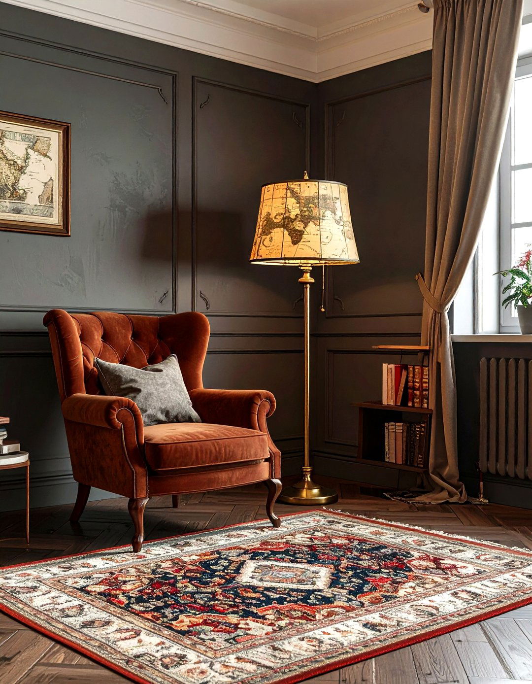 Antique map lampshade - 30 vintage travel decor ideas