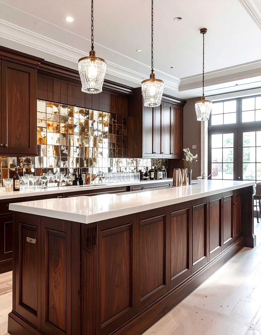 Antique mirror bar backsplash - 30 living room backsplash ideas