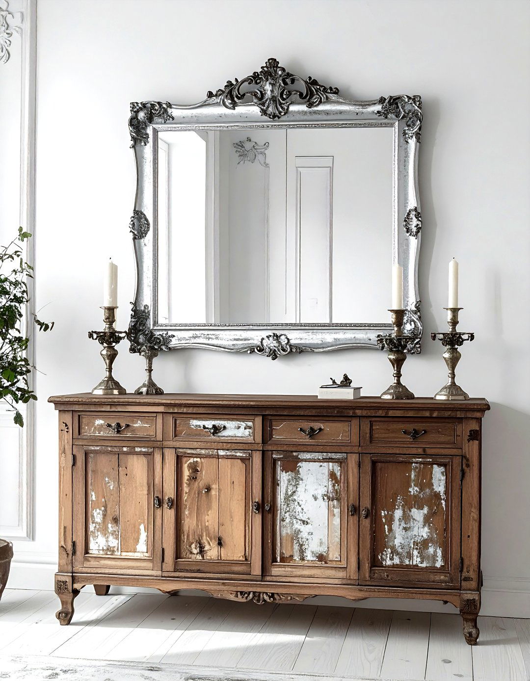 Antique mirror panels - 30 dining room backsplash ideas