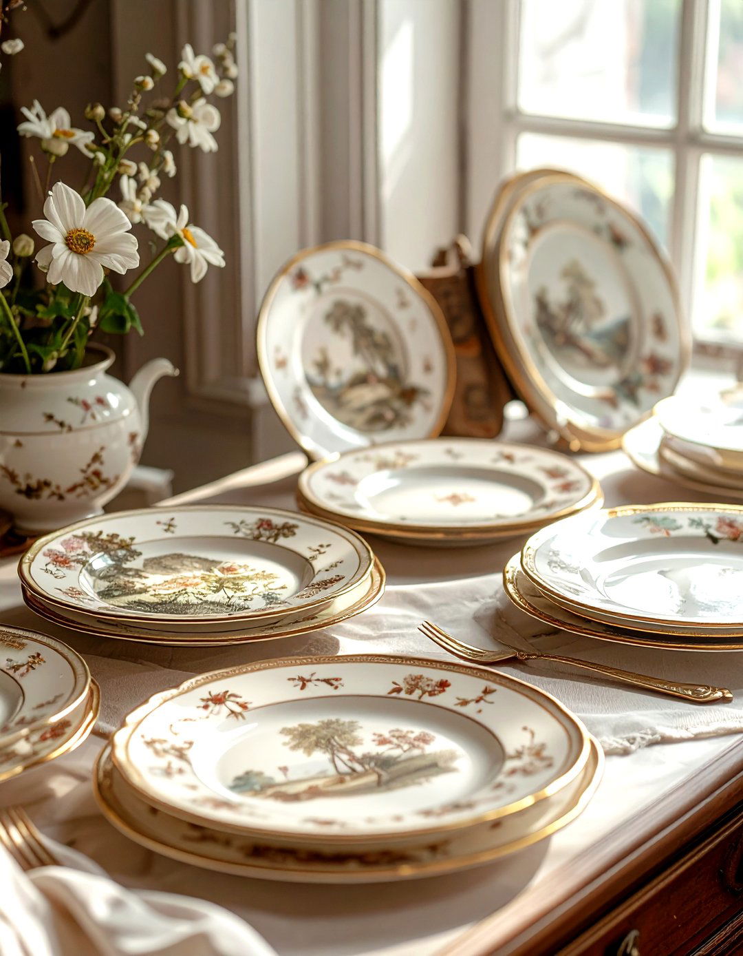 Antique plate arrangement - 30 plate collection display ideas